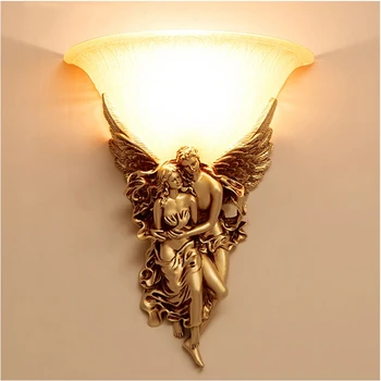  Настенные светильники Angel LED Gold Креативный Дизайн, бра из смолы, 3 цвета, Светильники для дома, гостиной, Спальни