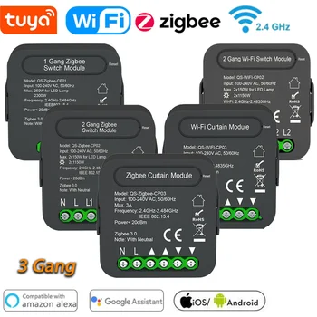  QS-Zigbee/Wifi-CP03 Tuya ZigBee/Модуль Переключения штор Wi-Fi для Рулонных Жалюзи с Двигателем Умный Дом Google Home Alexa Control