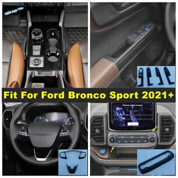  Отделка Крышки Стеклянного Выключателя/Рулевого Колеса/Панели Кондиционера Подходит Для Ford Bronco Sport 2021-2023 Черный Аксессуар Для интерьера