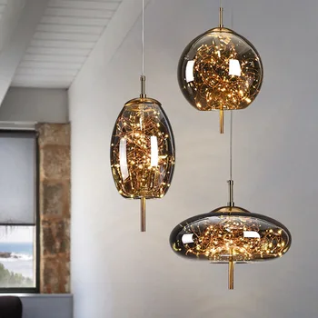  Подвесные светильники Nordic Gypsophila LED, Стеклянная спальня, гостиная, столовая, Современный подвесной светильник в стиле ЛОФТ, внутреннее освещение, Украшение
