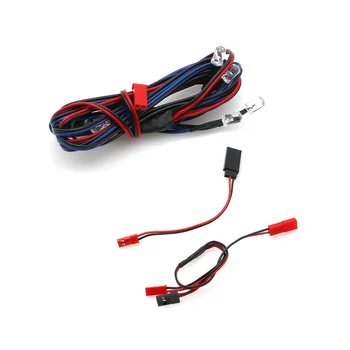  комплект из 6 светодиодов 5 мм 4 синих 2 красных 5 мм с кабелем преобразования для радиоуправляемого автомобиля 1/10 1/8 Axial SCX10 TRX4 D90