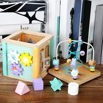  Деревянный ящик для хранения игрушек, деревянный кубик для занятий, высококачественная обучающая игрушка для малышей, игрушки-головоломки для раннего развития детей