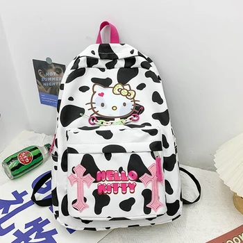  Аниме Sanrio Нейлоновый Водонепроницаемый рюкзак сумка через плечо Hello Kitty Мультфильм Милая школьная сумка на день рождения Рождественский подарок для друзей