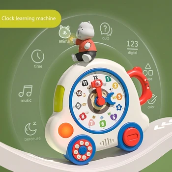  Обучающие говорящие часы, обучающая светящаяся игрушка с викториной и музыкальным режимом сна для малышей