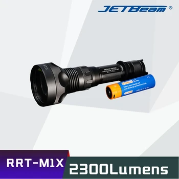  Лазерный светодиодный фонарик JETBeam RRT-M1X WP-T2 с дальностью действия до 2300 м для пеших прогулок с батареей 21700 и тактическим переключателем на задней крышке