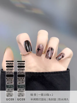  Полуготовая наклейка для ногтей dark girl с УФ-гелем для ногтей