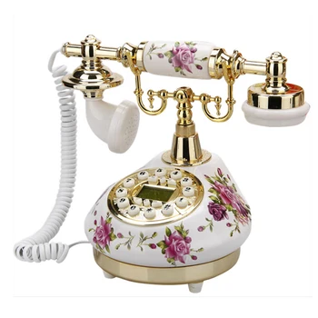  Проводной Телефон Ретро Стационарный Телефон для Дома / Офиса /Отеля, Китайские Керамические Антикварные Телефоны Old Fashion Decor Настольный Телефон