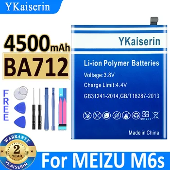  4500mA Оригинальный YKaiserin Аккумулятор BA712 Для MEIZU M6s Meilan S6 Mblu S6 M712Q/M/C M712H Телефонная Литий-полимерная Аккумуляторная Батарея