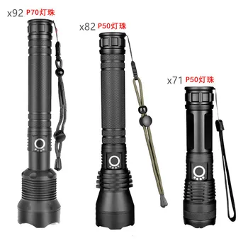 Светодиодный фонарик P50 Long Shot, сильный свет, зарядка через USB, портативный фонарик P70, телескопический уличный фонарик