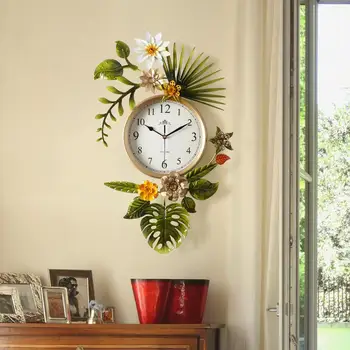  Пасторальный креативный тренд, настенные часы в американском стиле для гостиной, художественные часы в скандинавском минимализме, домашние настенные часы