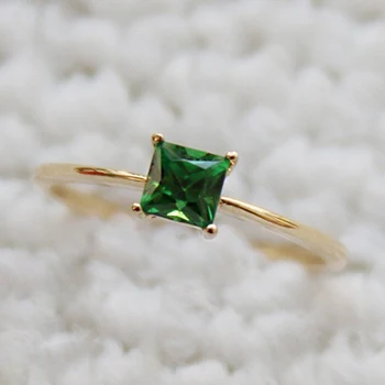  Кольца с квадратными камнями для женщин, зеленые циркониевые свадебные украшения для горячей помолвки