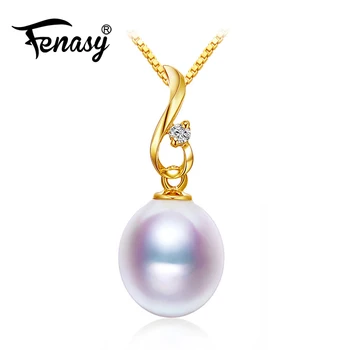  FENASY 18-Каратный золотой кулон жемчужные украшения ожерелье с подвеской в виде сердца женские жемчужные подвески богемного бренда для вечеринок отправить серебряное ожерелье S925