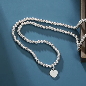  Ожерелья В Форме Сердца Для Женщин S925 Стерлингового Серебра Ожерелье Высокого Качества Подарок На День Рождения Бесплатная Доставка