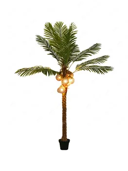  Торшер из искусственной кокосовой пальмы, Большой искусственный горшок для растений, украшение интерьера, Бионическое зеленое растение, Бонсай для гостиной