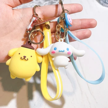  Брелок Kawaii Sanrio Kuromi Cinnamoroll Женская сумка Кулон Рюкзак Аксессуары Melody Игрушка Hello Kitty Кукла Брелок для ключей Подарок девушке