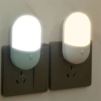  Светодиодный ночник с розеткой EU US, двухцветный подключаемый светильник, белый светильник Wam для гостиной, прикроватной тумбочки для спальни, аварийная лампа