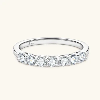  Кольцо с муассанитом весом 0,7 карата и 3 мм из стерлингового серебра S925 пробы, 18-Каратное Позолоченное Бриллиантовое кольцо Вечности, Обручальные кольца для женщин