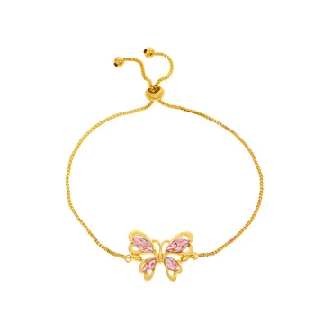  Браслет-бабочка принцессы Диснея Барби, легкий Роскошный полый браслет из розового хрусталя, простые украшения для женщин, подарки, аксессуары
