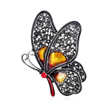  Брошь-бабочка из горного хрусталя, Весенне-летние украшения, Винтажные Аксессуары от насекомых, Красивый Элегантный подарок