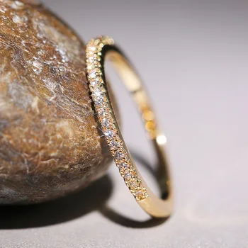  Новые 2023 Минималистичные Тонкие кольца для женщин, свадебные, с блестящим кубическим цирконием, Высококачественные Универсальные женские украшения для колец на палец