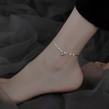  Модные ножные браслеты из стерлингового серебра 925 пробы для женщин, ювелирные изделия, модный браслет-колокольчик, ножной браслет, Аксессуары для вечеринок