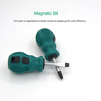  Набор отверток с короткой ручкой, магнитная Мини-портативная головка с плоской поперечной головкой, прецизионный автомобильный инструмент для ручного обслуживания