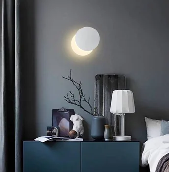  Настенный светильник Nordic modern art solar eclipse, фоновая стена для лестничного прохода, коридор, прикроватная стена для спальни, круглая светодиодная лампа