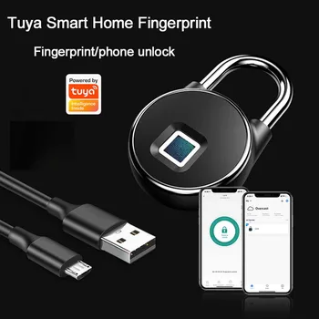  Bluetooth Умный замок с отпечатком пальца, приложение Tuya для управления замком, замок для шкафа, противоугонная сумка в общежитии, замок для багажа, перезаряжаемый USB