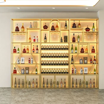  Стеллаж для выставки товаров красного винного шкафа железный художественный напольный винный шкаф винный шкаф для винодельни винный шкаф коммерческий стеллаж для хранения на заказ