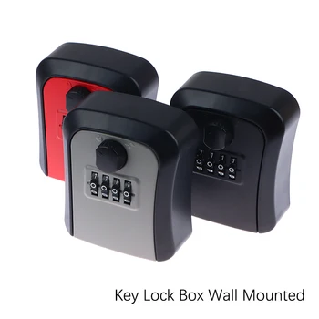  Коробка с замком для ключей, настенный сейф для ключей из цинкового сплава, Всепогодный 4-значный Кодовый замок для хранения ключей, Коробка для безопасности в помещении на открытом воздухе