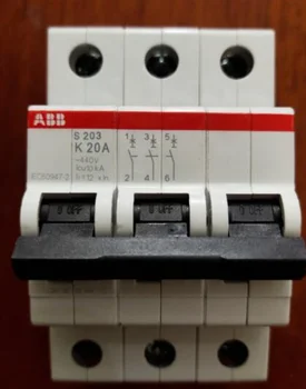  1 шт. Оригинальный миниатюрный автоматический выключатель ABB S203-K20 3P 20A, бесплатная доставка