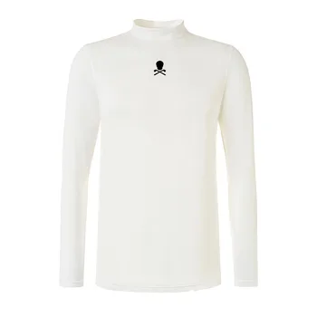  Осенняя дышащая мужская одежда для гольфа-поло, спортивная футболка с длинными рукавами, для отдыха на открытом воздухе, Быстросохнущие белые рубашки в пол с круглым вырезом