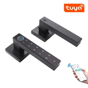  Приложение Tuya SmartLife Пульт дистанционного управления Smart Fingerprint Password Дверной замок с одинарной защелкой и засовом с ключом