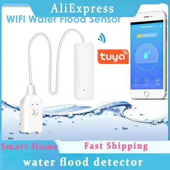  Датчик воды для умного дома Tuya Детектор утечки Датчики Wi-Fi Smartlife Сигнализация утечки воды при наводнении Работает с Tuya Hub