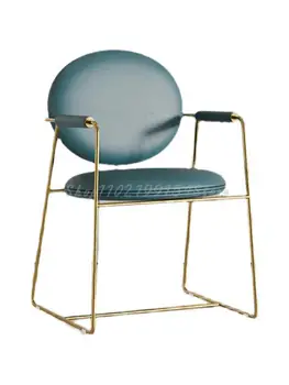  Итальянский минималистский легкий роскошный дизайнерский обеденный стул с сетчатыми красными вставками home modern minimalist cafe back chair туалетный стул
