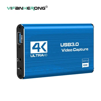  USB 4K 60Hz HDMI-совместимая карта видеозахвата 1080P для записи игр, коробка для прямой трансляции, USB 3.0 граббер для камеры PS4