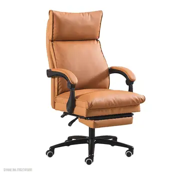  Офисное кресло из воловьей кожи, Откидывающийся компьютерный стул, мебель в стиле ретро в американском стиле, подъемные и вращающиеся поручни