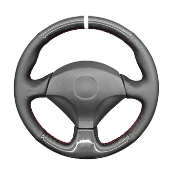  Сшитая Вручную Черная Крышка Рулевого Колеса из Искусственной Кожи PU из Углеродного Волокна для Honda S2000 2000-2008 Civic Si 2002-2004 Acura RSX