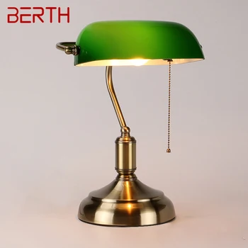  Классическая настольная лампа простого дизайна со светодиодным выключателем из зеленого стекла, Настольная лампа, декор для дома, гостиной, прикроватной тумбочки в спальне