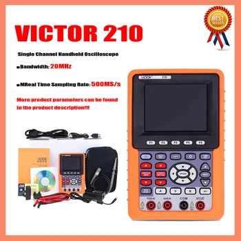  VICTOR 210 2060 2100 Одноканальный ручной осциллограф, цифровой цветной частотомер, Маленький цифровой USB-мультиметр, портативный