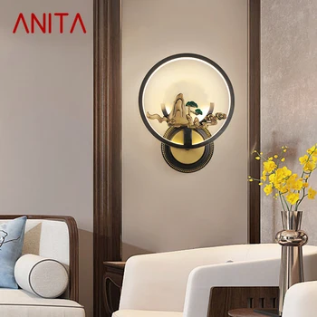  Настенный светильник ANITA Brass, современное роскошное мраморное бра, Внутреннее убранство дома, Прикроватная тумбочка для спальни, Гостиная, Коридор