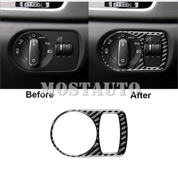  Внутренняя отделка центральной консоли из мягкого углеродного волокна, кнопка включения фар, накладка для Audi Q3 2013-2018, 1 шт.
