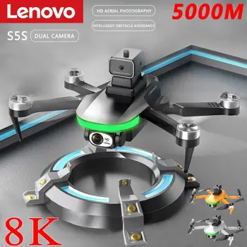  Мини-дрон Lenovo S5S профессионального типа с камерой 8K HD для обхода препятствий аэрофотосъемки светового потока Складной квадрокоптер 4000 м