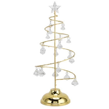 Рождественская елка Хрустальный настольный светильник светодиодная Рождественская елка Настольная лампа для спальни ванной комнаты лестницы Теплое золото