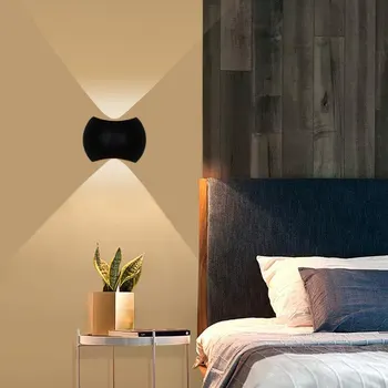  Современный светодиодный настенный светильник в скандинавском минималистичном стиле, фоновая настенная лампа, светодиодное бра, освещение атмосферы спальни, лестницы, коридора