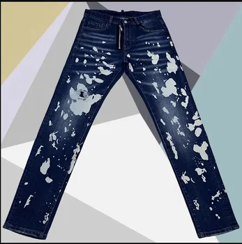  AQ07220 Модные мужские джинсы 2023, подиум, роскошный известный бренд, Европейский дизайн, мужская одежда для вечеринок