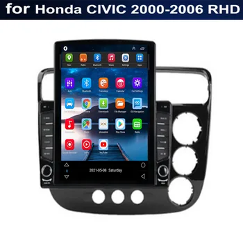  Для Tesla Style 2 Din Android 12 Автомагнитола Для Honda CIVIC RHD 2000-06 Мультимедийный Видеоплеер GPS Стерео Carplay DSP RDS Камера
