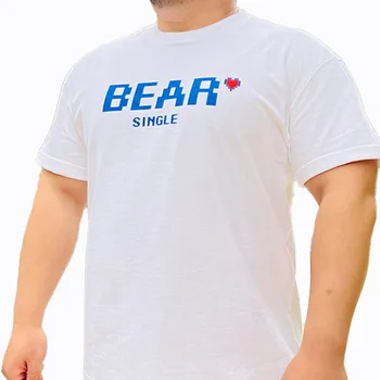  Мужская футболка Single Bear, Повседневная футболка На заказ Оверсайз, Хлопчатобумажные топы с когтями Медвежьей лапы, Рубашка С круглым вырезом и коротким рукавом M, L, XL, XXL 3XXL