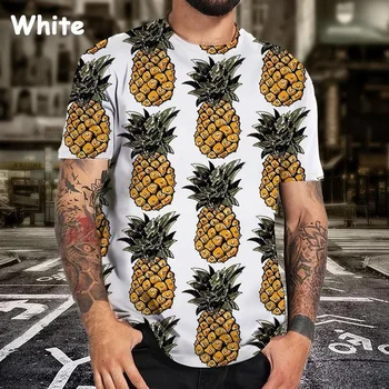  Летняя футболка с 3d-изображением ананаса 2023, уличная мода, фруктовый принт, короткий рукав, повседневная крутая футболка