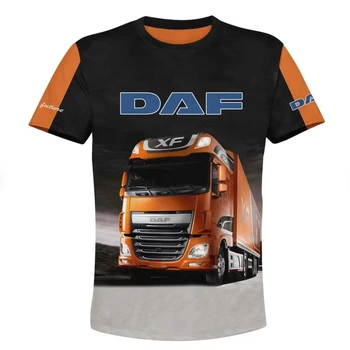  Футболки с 3D-принтом Truck DAF, модные Мужские и женские футболки Унисекс с круглым вырезом и короткими рукавами, детские футболки, топы, одежда из джерси